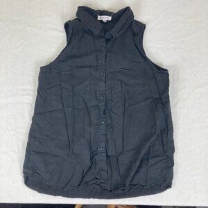 Women’s Workshop Republic Clothing Sleeveless Button Front Blouse Gray S/P